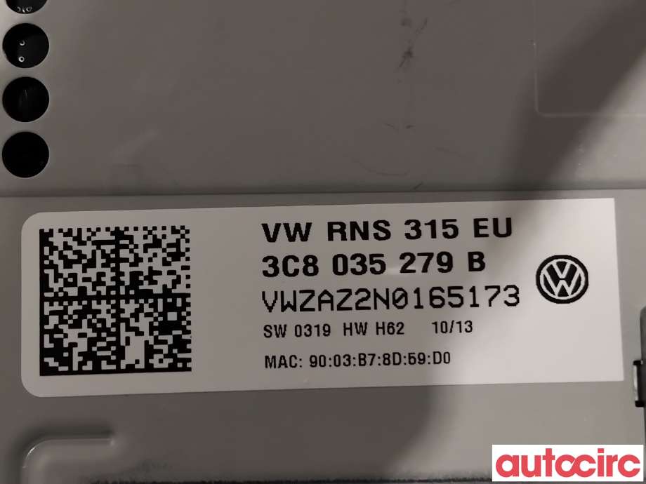 Bilstereo navigasjon til VW Passat 2011-2015 (B7) (B7) (VOLKSWAGEN|3C8035279BX|RNS315|3C8035279B)