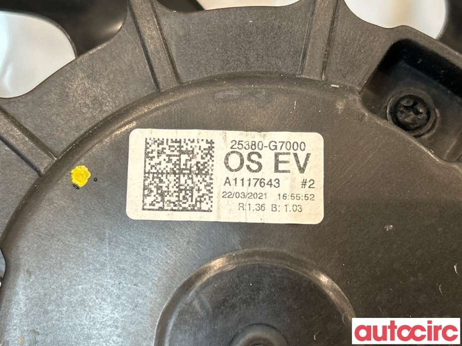 Kjølevifte til Hyundai Kona 2021-2023 (Type I, Fase 2)  (HYUNDAI|25380G7000|25304K4500)
