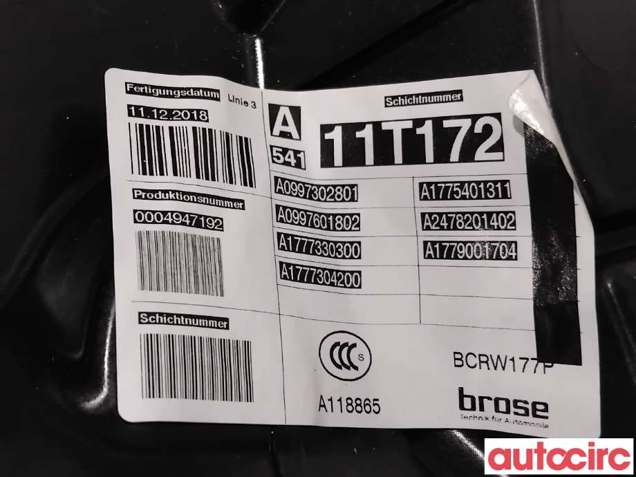 Ruteheis til Mercedes A-Klasse 2018-->> (W177) (W177) (MERCEDES|A1777300402|)