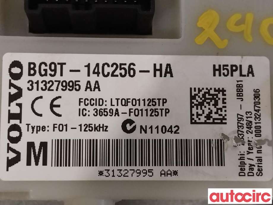 Sikringsboks til Volvo XC60 2014-2017 (Type I, Fase 2)  (VOLVO|31327994|31327995)