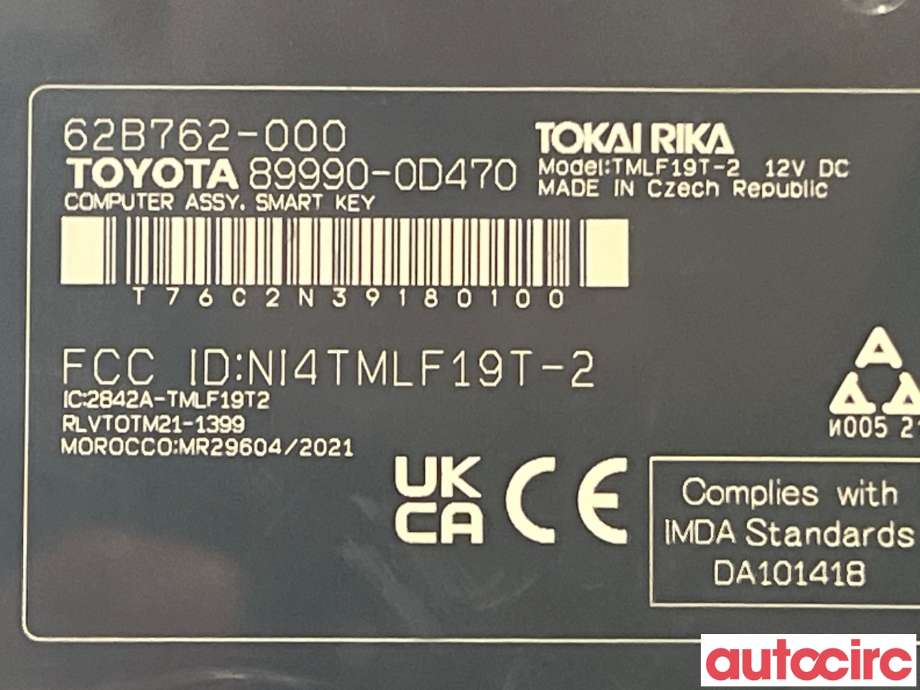 Styreenhet nøkkelfri/keyless til Toyota Yaris Cross (SUV) 2021-->>  (TOYOTA|899H00D090|899900D470)