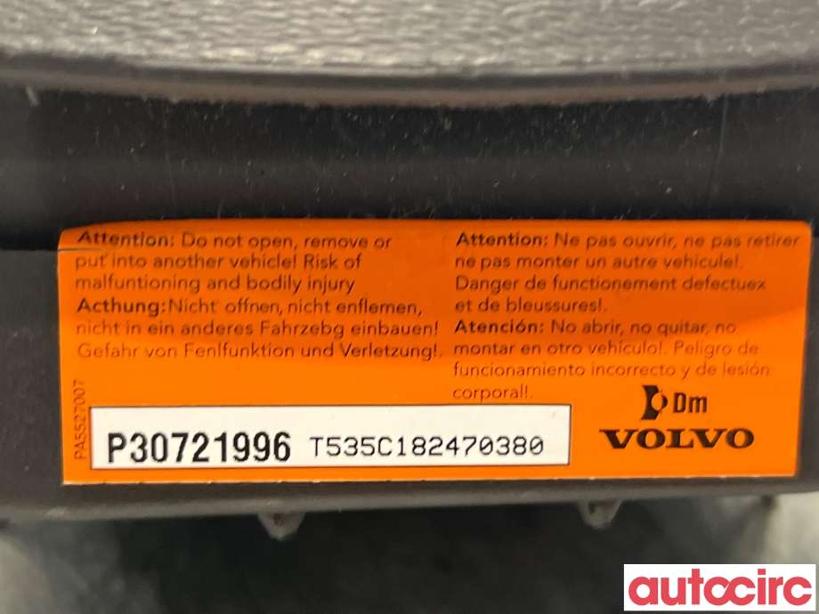 Airbag rattpute til Volvo V70 2007-2013 (Type III, Fase 1)  (VOLVO|30721996)