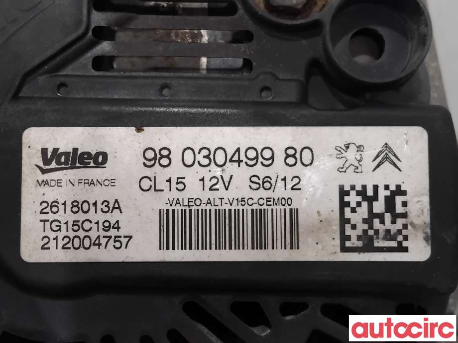 Dynamo til Peugeot 4008 2012-2017  (PEUGEOT|1606859180|TG15C194|9803049980)