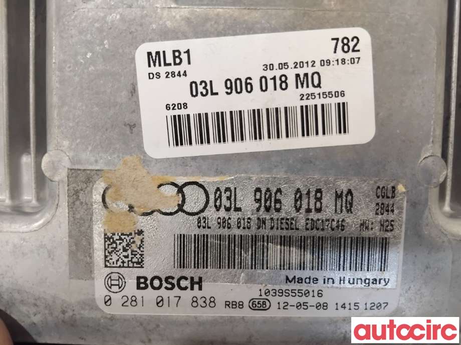Styreenhet motor til Audi Q5 2012-2017 (Type I, Fase 2)  (AUDI|03L906018MQ|0281017838)