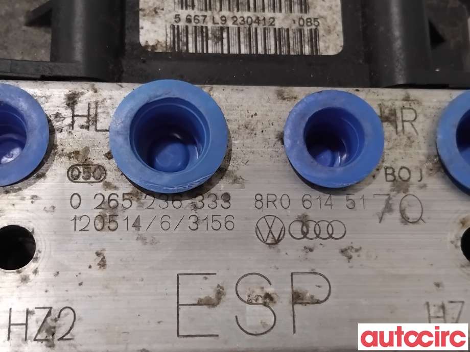 ABS sentral til Audi Q5 2012-2017 (Type I, Fase 2)  (AUDI|8R0614517S|0265236333|8R0614517T)