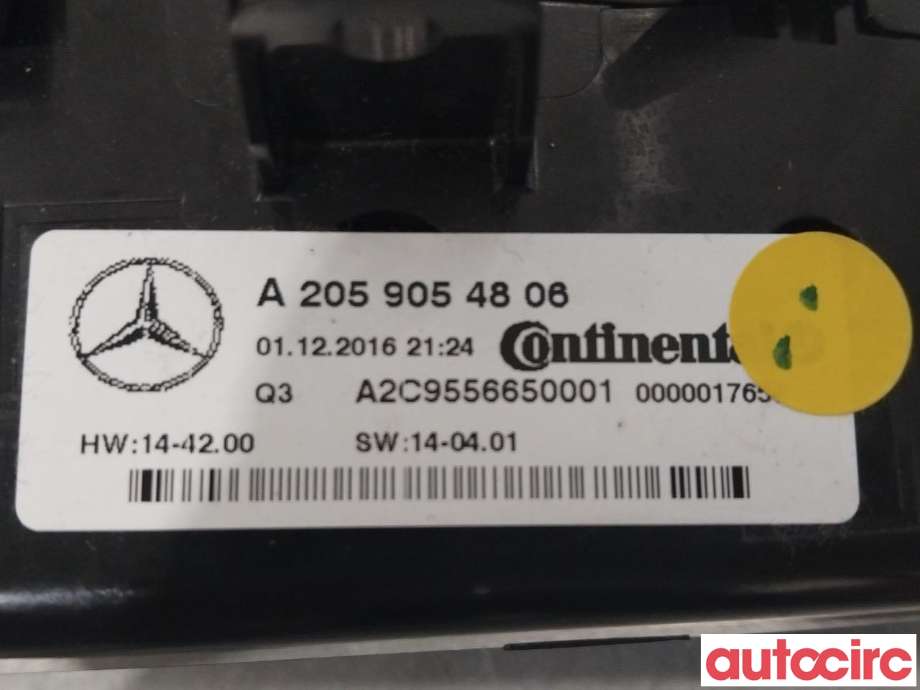 Varmeapparat betjening til Mercedes C-Klasse 2014-2018 (Fase 1) (W205) (W205) (MERCEDES|A2059058913|A2059054806)