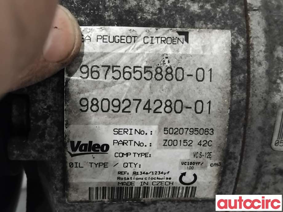 Aircondition kompressor til Peugeot 308 2013-2021 (Type II)  (PEUGEOT|1609552980|Z0015242C|1617294480)