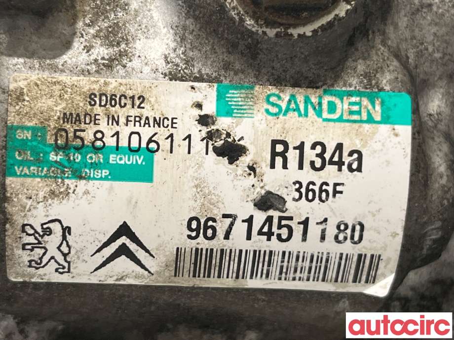 Aircondition kompressor til Peugeot 508 2011-2014 (Type I, Fase 1)  (PEUGEOT|9825869180||9671451180)