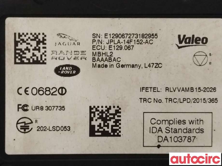 Sensor radar til Land Rover Discovery 2017-->> (Type V)  (LAND-ROVER|LR099525|JPLA-14F152-AC)