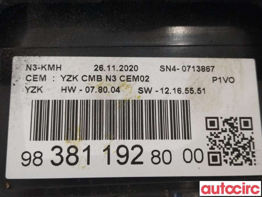 Instrumentpanel til Opel Combo E 2019-->>  (OPEL|9838119280)