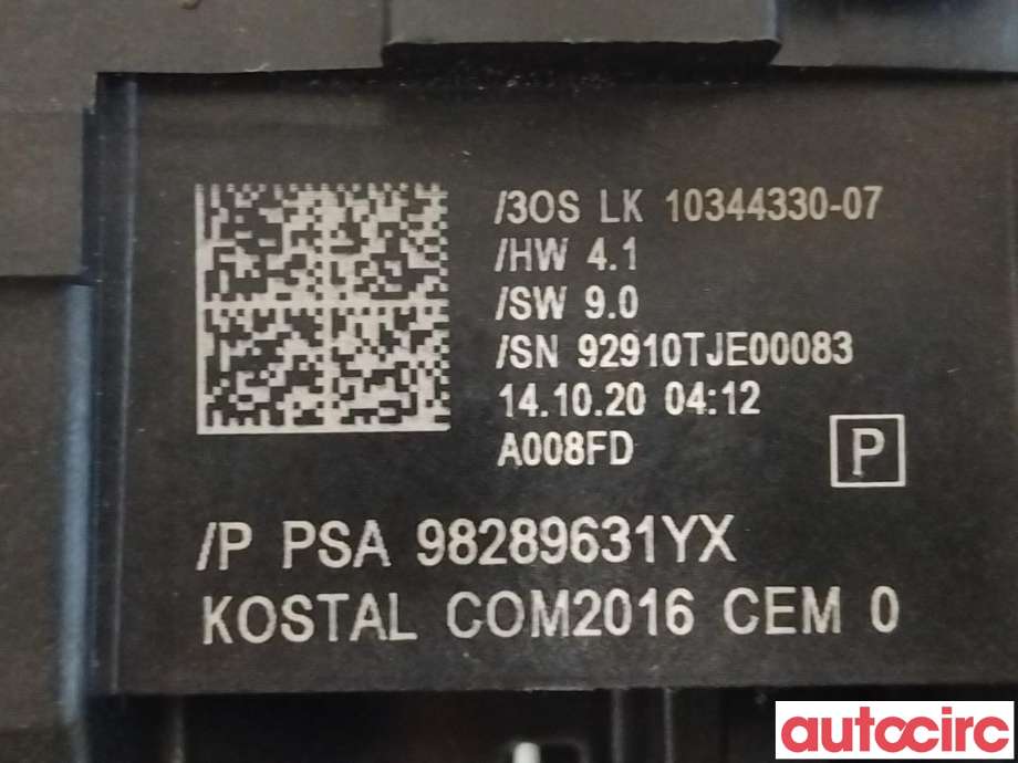 Bryter combi til Opel Combo E 2019-->>  (OPEL|98289631YX)