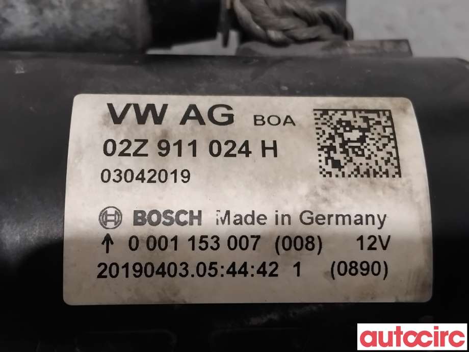 Starter diesel til VW Caddy 2015-2020 (Type III, Fase 3)  (VOLKSWAGEN|02Z911024HX|0001153007|02Z911024H)