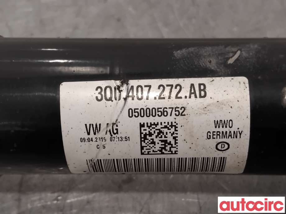 Drivaksel høyre foran til VW Caddy 2015-2020 (Type III, Fase 3)  (VOLKSWAGEN|3Q0407762LX||3Q0407272AB)