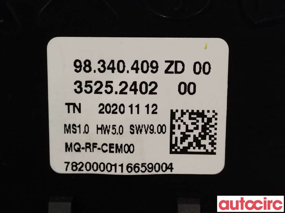Varmeapparat betjening til Opel Combo E 2019-->>  (OPEL|98340409ZD|35252402)