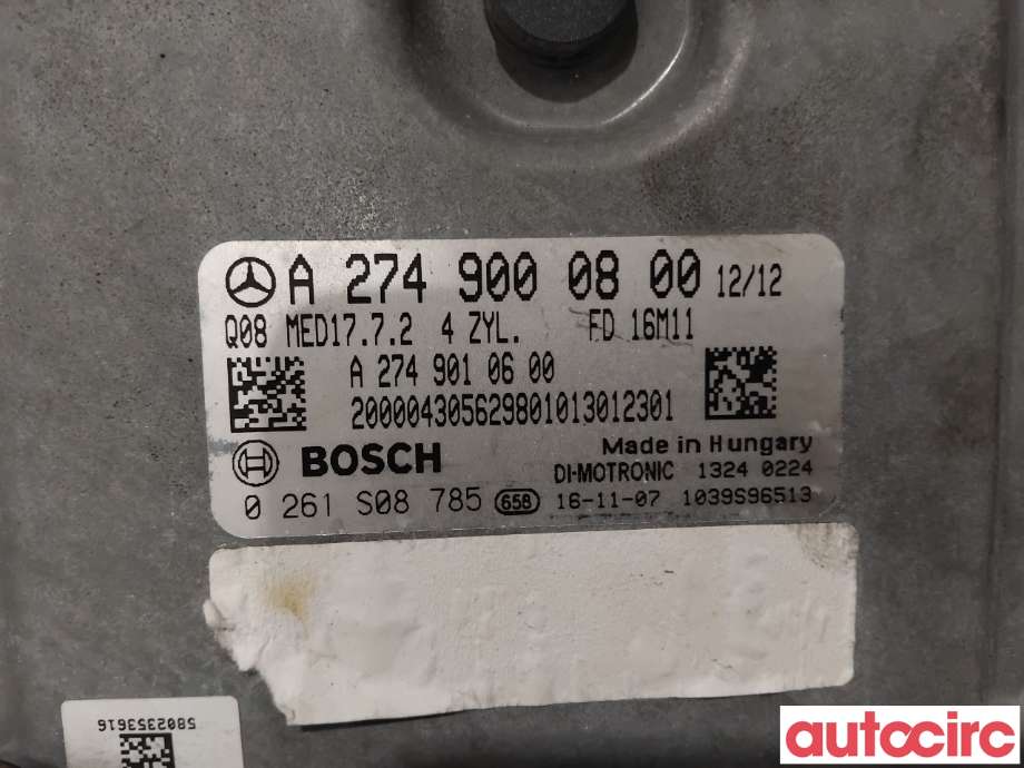 Styreenhet motor til Mercedes C-Klasse 2014-2018 (Fase 1) (W205) (W205) (MERCEDES|A2749000800|0261S08785|A2749002900)