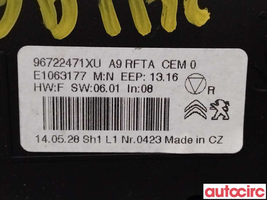 Varmeapparat betjening til Peugeot 2008 2013-2019 (Type I)  (PEUGEOT|9819570680|96722471XU)