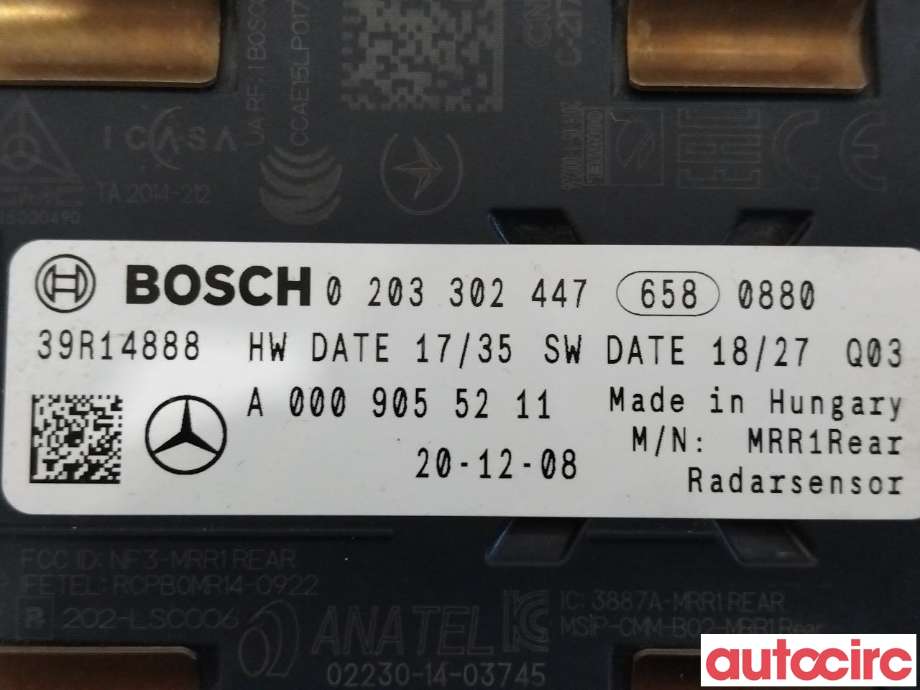 Sensor radar til Mercedes B-Klasse 2019-->> (W247) (W247) (MERCEDES|A0009055211)