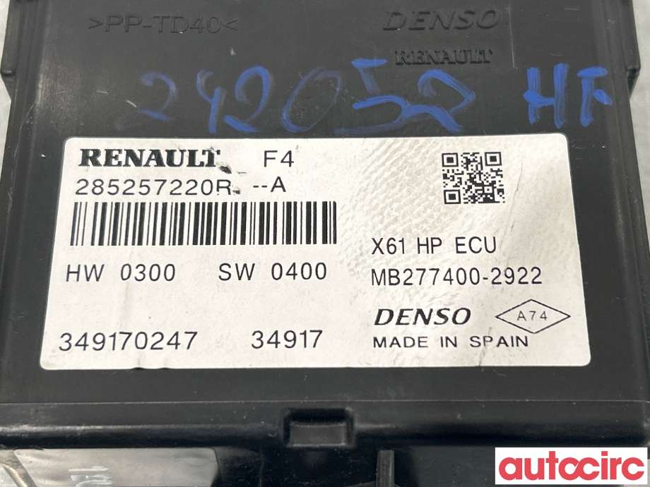 Styreenhet diverse til Renault Kangoo 2008-2021 (Type II)  (RENAULT|285259032R|285252272R|285257220R)