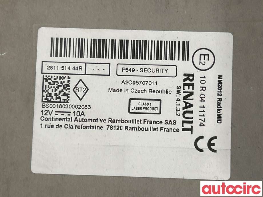 Bilstereo til Renault Kangoo 2008-2021 (Type II)  (RENAULT|281155364R|281151444R)