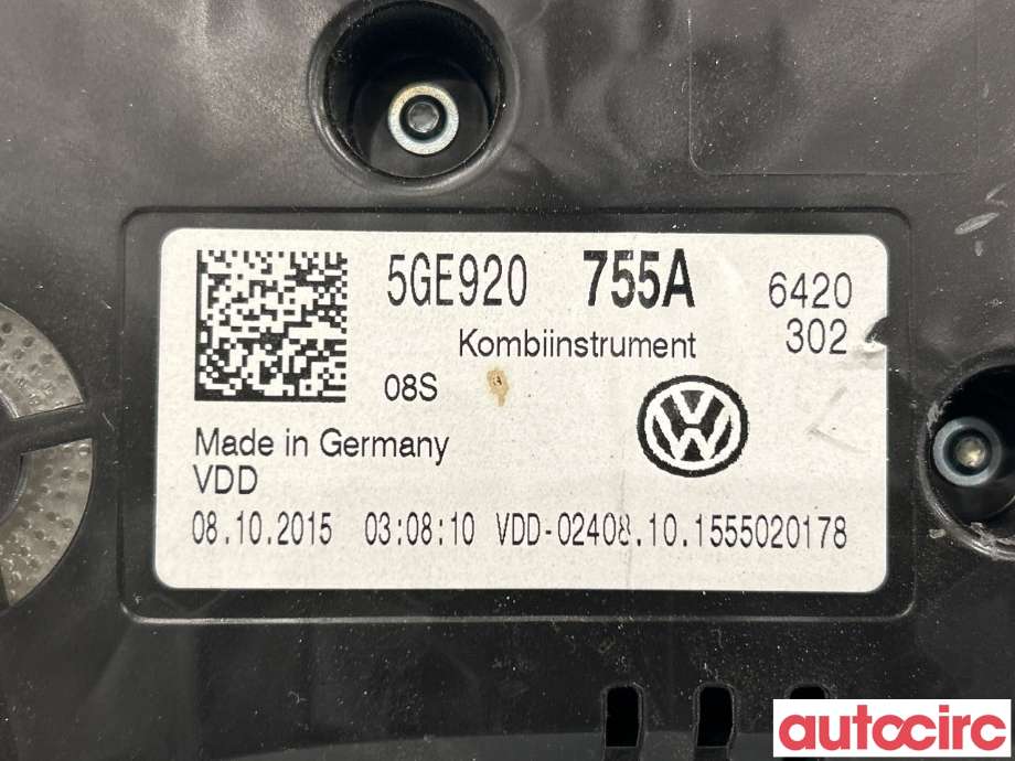 Instrumentpanel til VW e-Golf 2014-2017 (Fase 1)  (VOLKSWAGEN|5GE920755A)