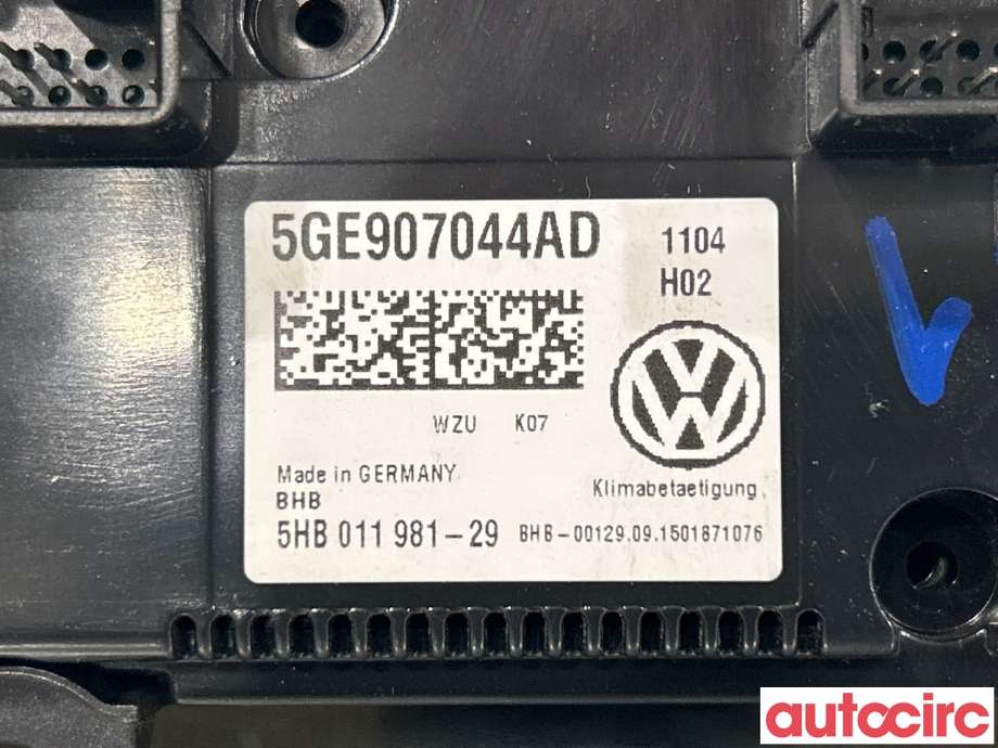 Varmeapparat betjening til VW e-Golf 2014-2017 (Fase 1)  (VOLKSWAGEN|5GE907044AD|)