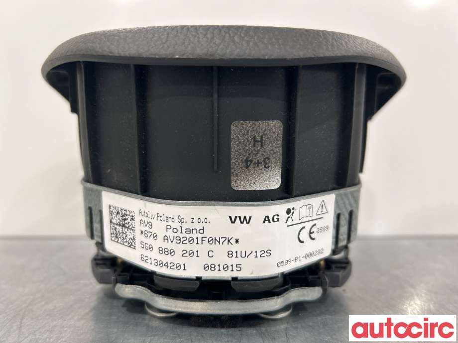 Airbag rattpute til VW e-Golf 2014-2017 (Fase 1)  (VOLKSWAGEN|5G0880201S|621304201|5G0880201C)