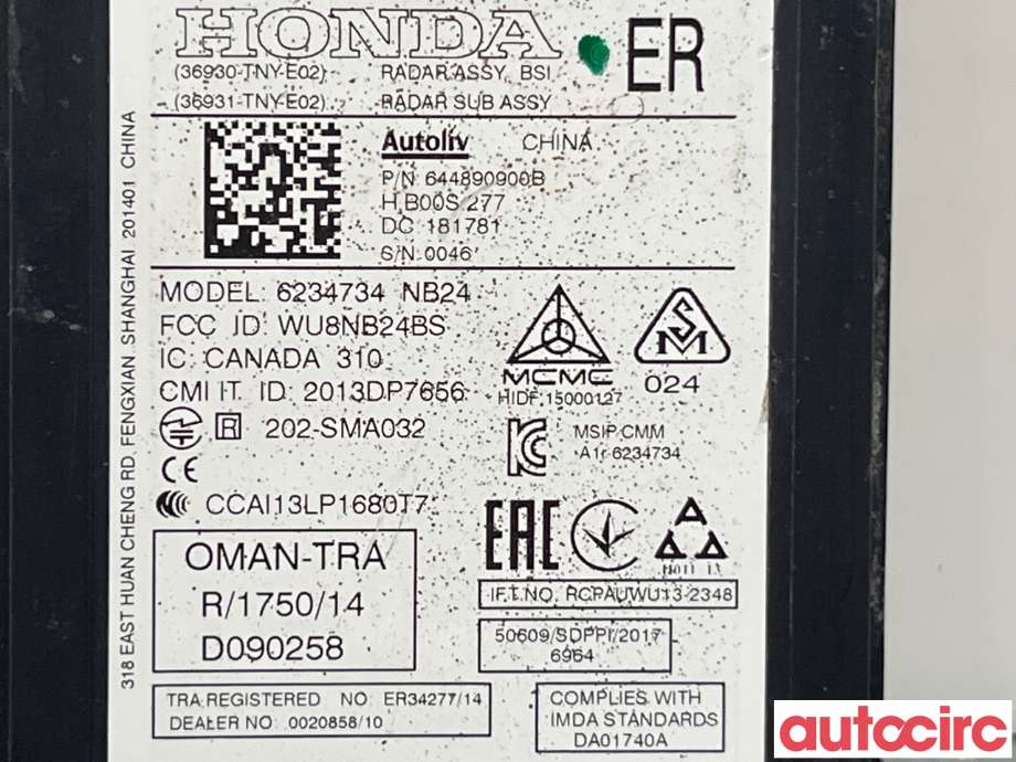 Sensor radar til Honda CR-V 2018-->> (Type V) (HONDA|36931-TNY-E02)