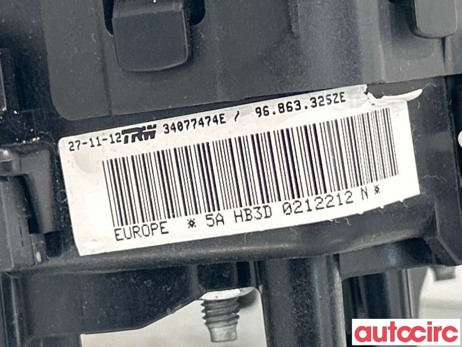 Airbag rattpute til Peugeot 508 2011-2014 (Type I, Fase 1)  (PEUGEOT|4112QG|96863325ZE)
