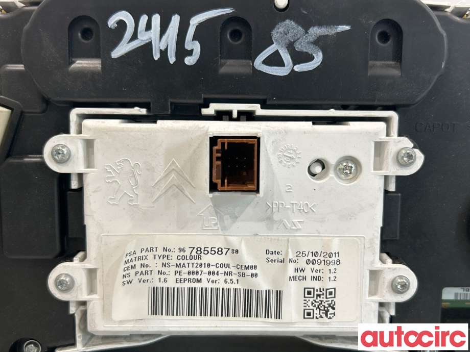 Instrumentpanel til Peugeot 508 2011-2014 (Type I, Fase 1)  (PEUGEOT|9824842180|6103SW|9800420680)