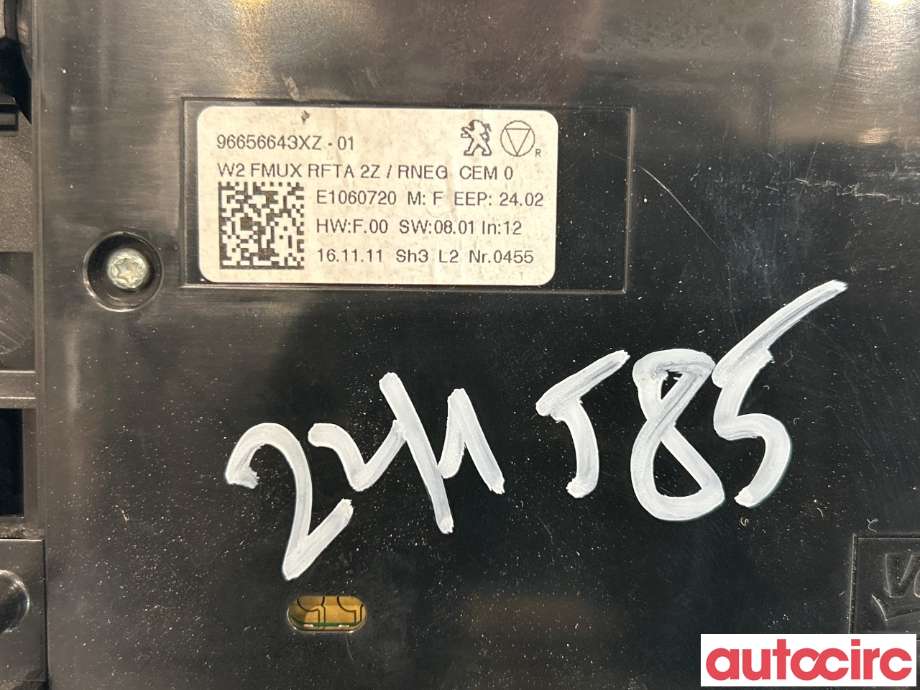 Varmeapparat betjening til Peugeot 508 2011-2014 (Type I, Fase 1) (PEUGEOT|98023793XZ|6155JY|96656643XZ)