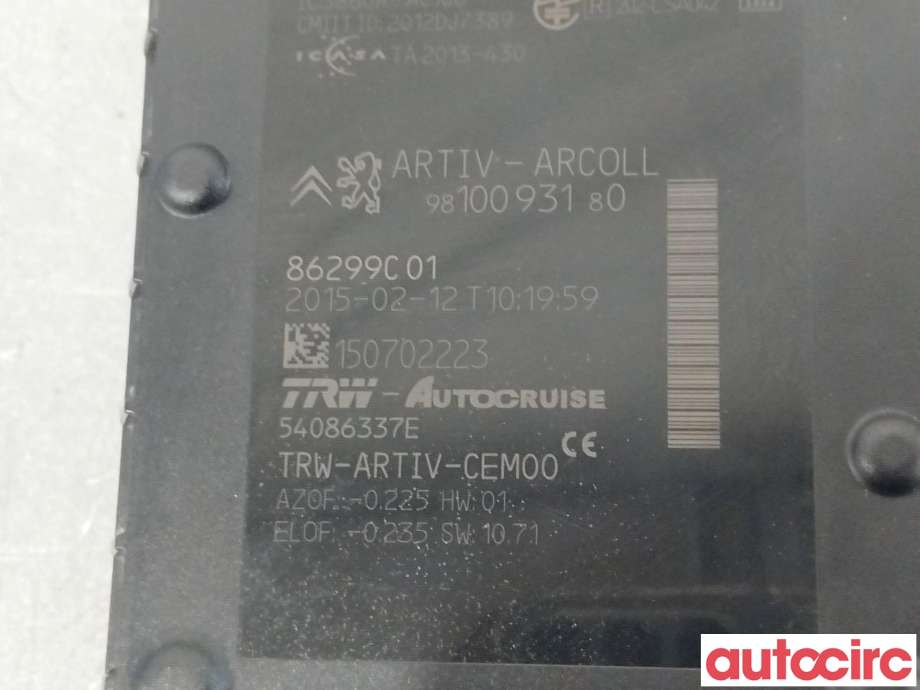 Sensor radar til Peugeot 308 2013-2021 (Type II)  (PEUGEOT|1628556880|9810093180)