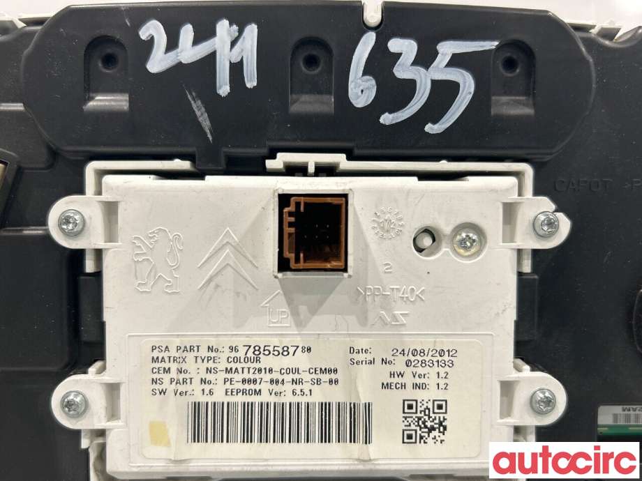 Instrumentpanel til Peugeot 508 2011-2014 (Type I, Fase 1)  (PEUGEOT|9822726080|9674477280|9800419880)