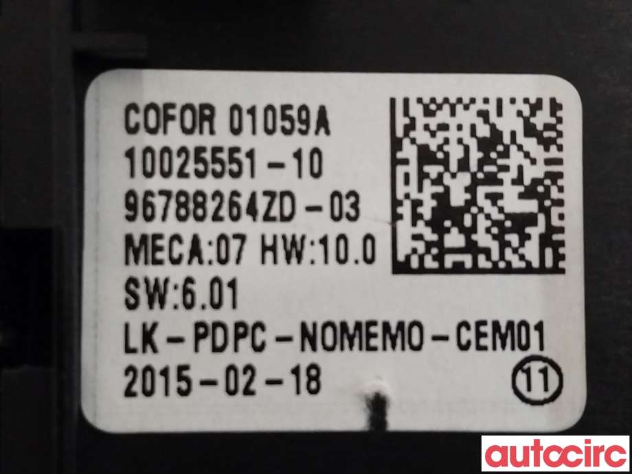 Bryter ruteheis til Peugeot 308 2013-2021 (Type II)  (PEUGEOT|96788264ZD)