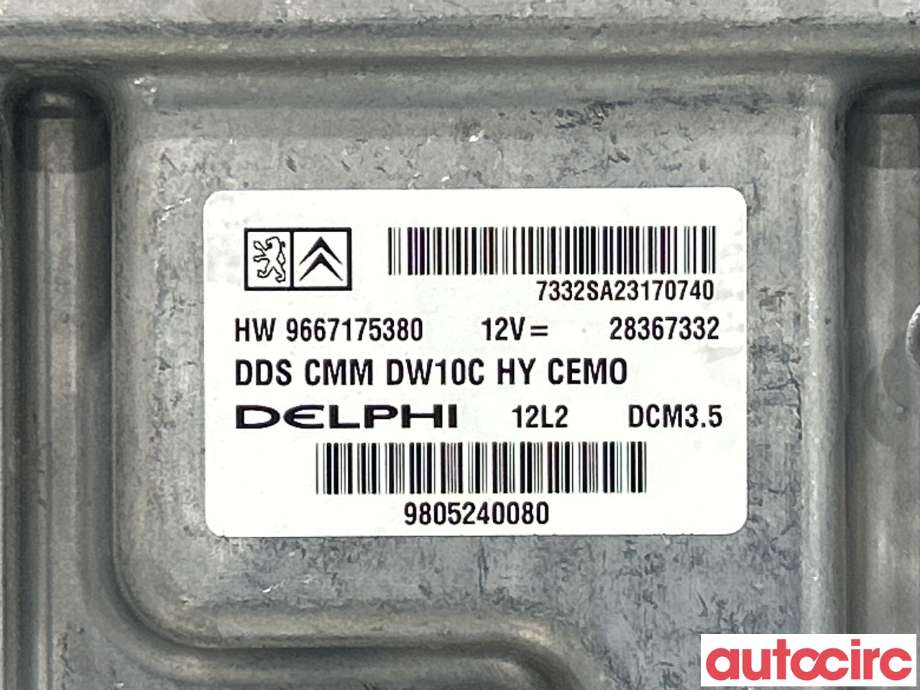 Styreenhet motor til Peugeot 508 2011-2014 (Type I, Fase 1)  (PEUGEOT|1608066980|9667175380)