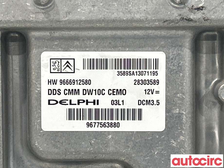 Styreenhet motor til Peugeot 508 2011-2014 (Type I, Fase 1)  (PEUGEOT|1606478280|9666912580)