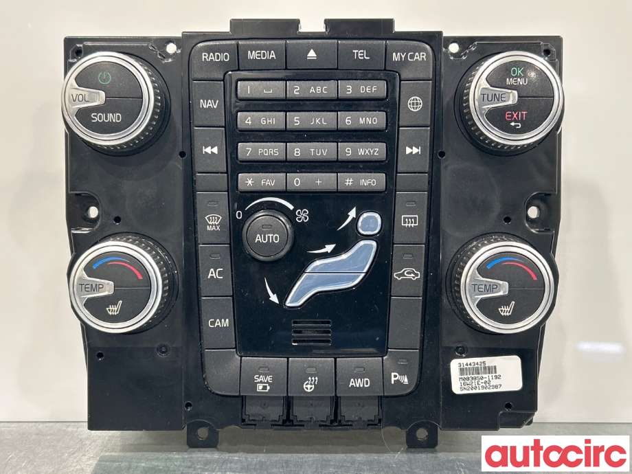 Varmeapparat betjening til Volvo V60/V60 CC 2013-2018 (Type I, Fase 2) (VOLVO|31443425)