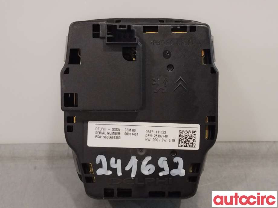 Bryter diverse til Peugeot 508 2011-2014 (Type I, Fase 1)  (PEUGEOT|98023785ZD|6593U1|9665668380)