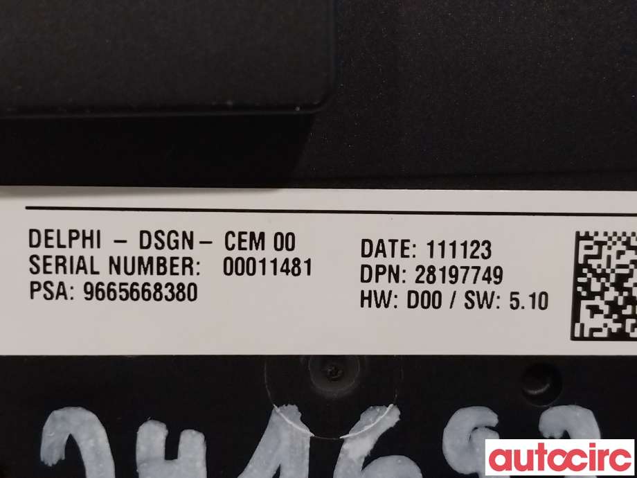 Bryter diverse til Peugeot 508 2011-2014 (Type I, Fase 1)  (PEUGEOT|98023785ZD|6593U1|9665668380)