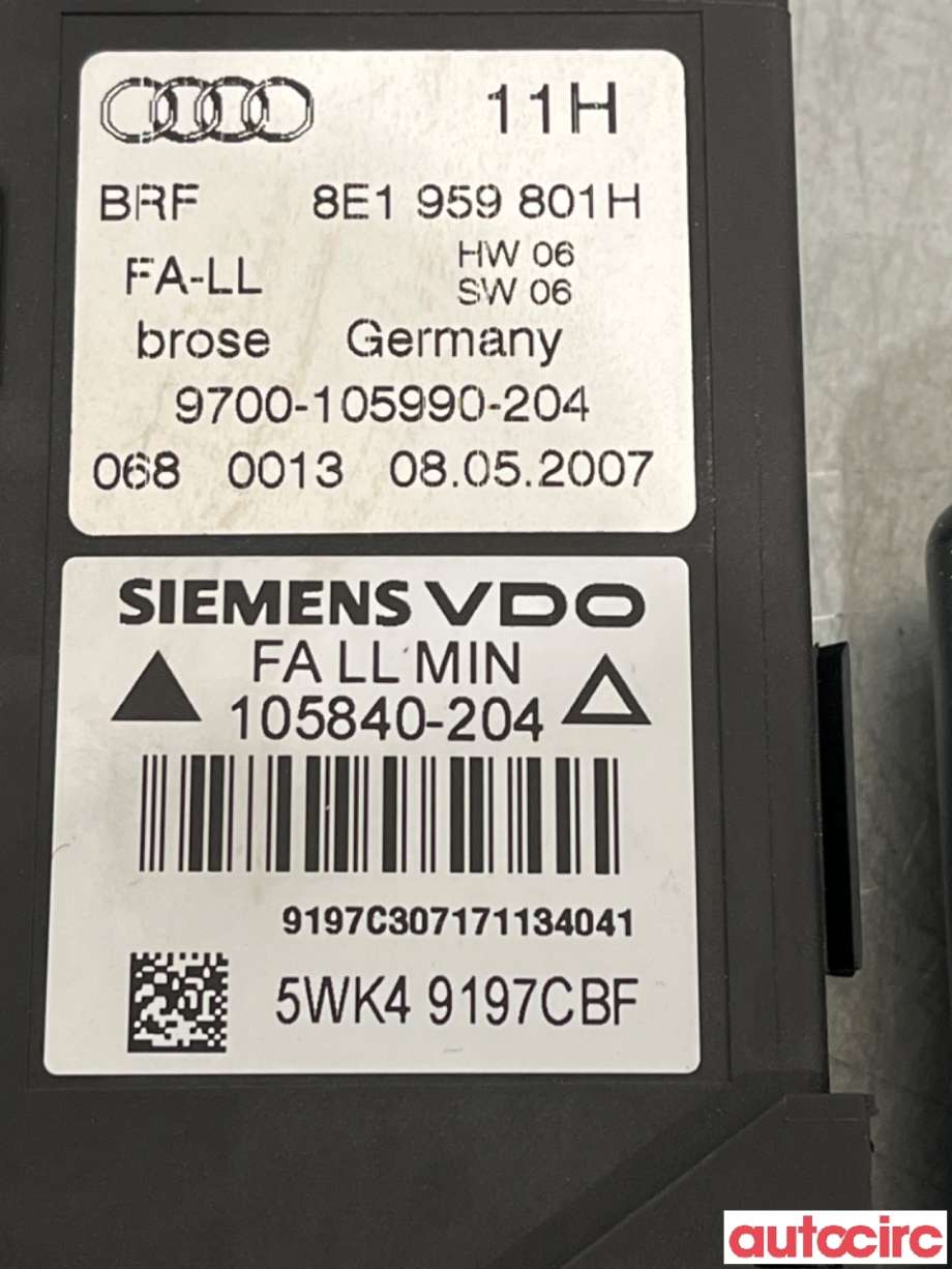 Ruteheis venstre foran til Audi A4 2004-2008 (Type III) (B7) (B7) (AUDI|8E1959801G||8E1959801H)