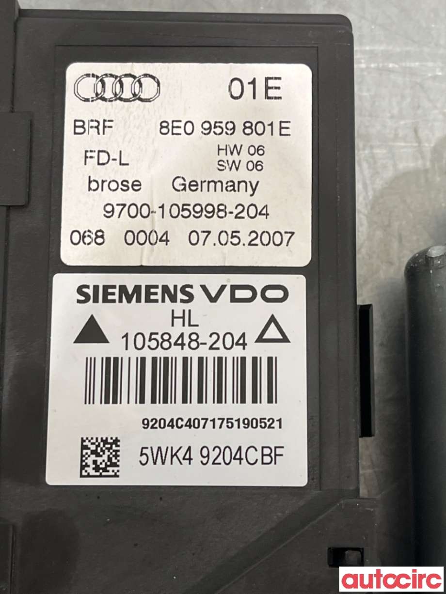 Ruteheis venstre bak til Audi A4 2004-2008 (Type III) (B7) (B7) (AUDI|8E0959801E|)