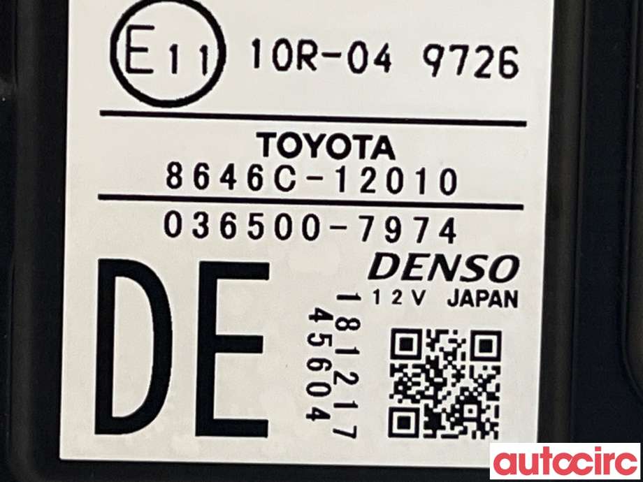 Kamera til Toyota Corolla 2019-->>  (TOYOTA|8646C12010)