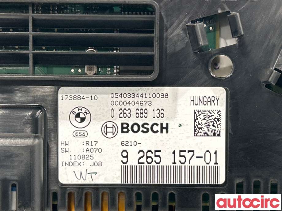 Instrumentpanel til BMW 5-Serie 2010-2017 (F10/F11) (F10/F11) (BMW|62108795128|0263689136|6210-9265157)