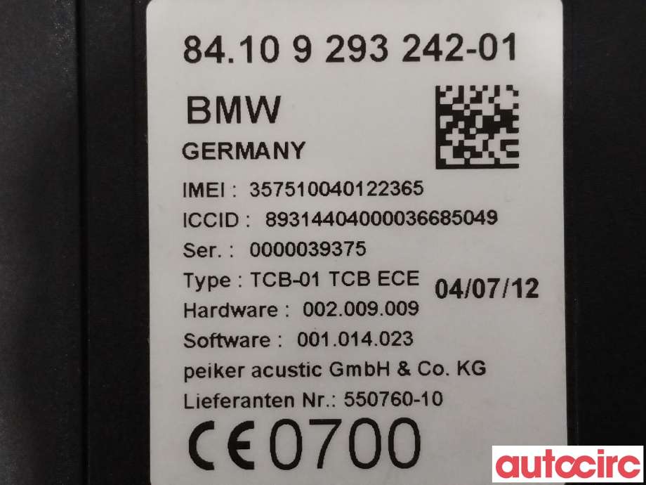 Styreenhet diverse til BMW 5-Serie 2010-2017 (F10/F11) (F10/F11) (BMW|84109362848|84109293242)