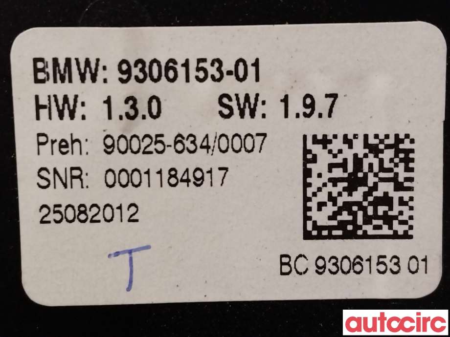 Varmeapparat betjening til BMW 5-Serie 2010-2017 (F10/F11) (F10/F11) (BMW|61319328425||9306153)