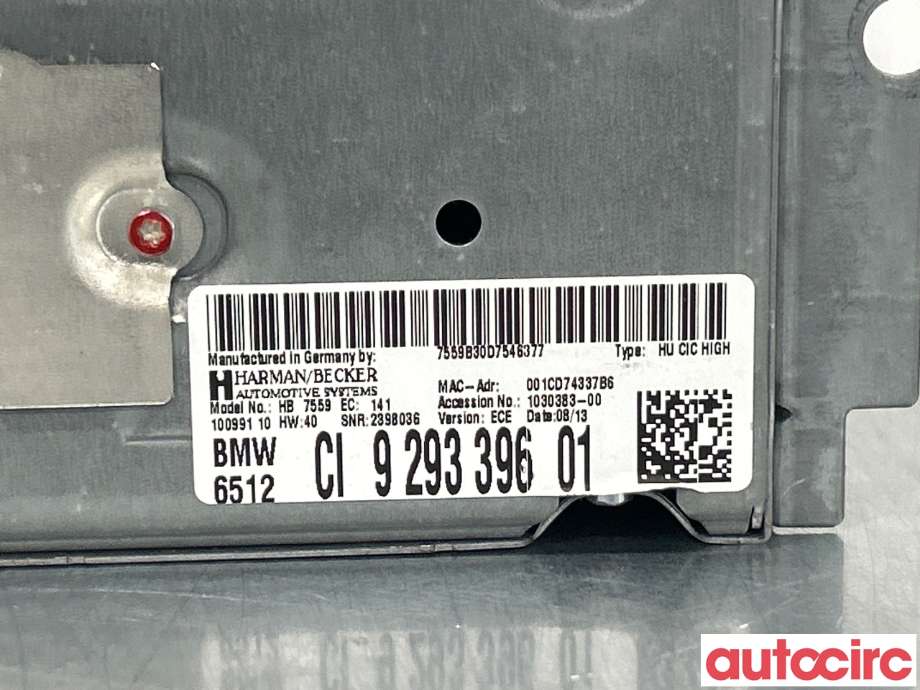 Bilstereo til BMW 5-Serie 2010-2017 (F10/F11) (F10/F11) (BMW|65129293395|9293396)