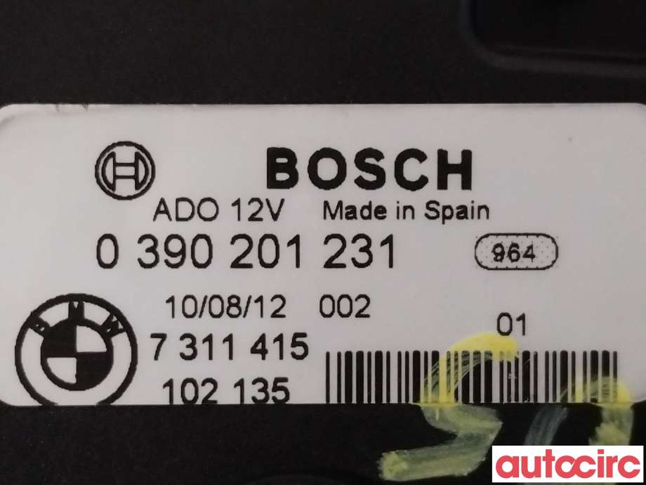 Viskermotor bakrute til BMW 5-Serie 2010-2017 (F10/F11) (F10/F11) (BMW|67637311415|0390201231|7311415)