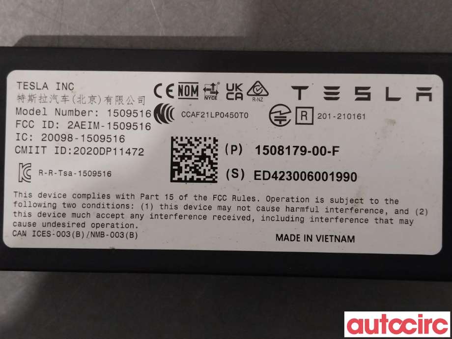 Styreenhet diverse til Tesla Model Y 2021-2024 (Type I)  (TESLA|1508179-00-F|1509516)