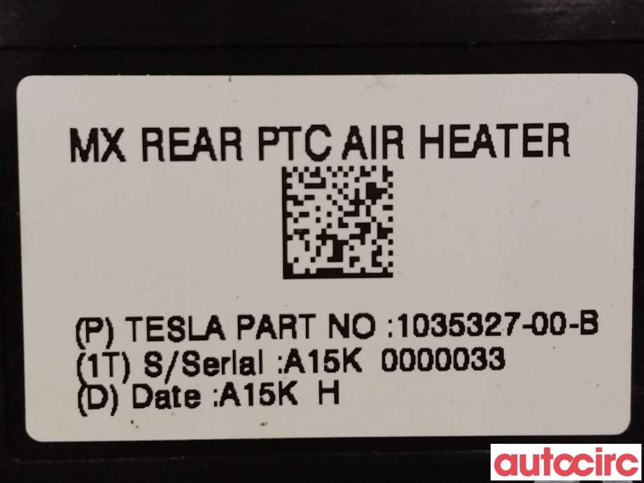 Varmeapparat register til Tesla Model X 2016-->>  (TESLA|1035327-00-C|1035327-00-B)