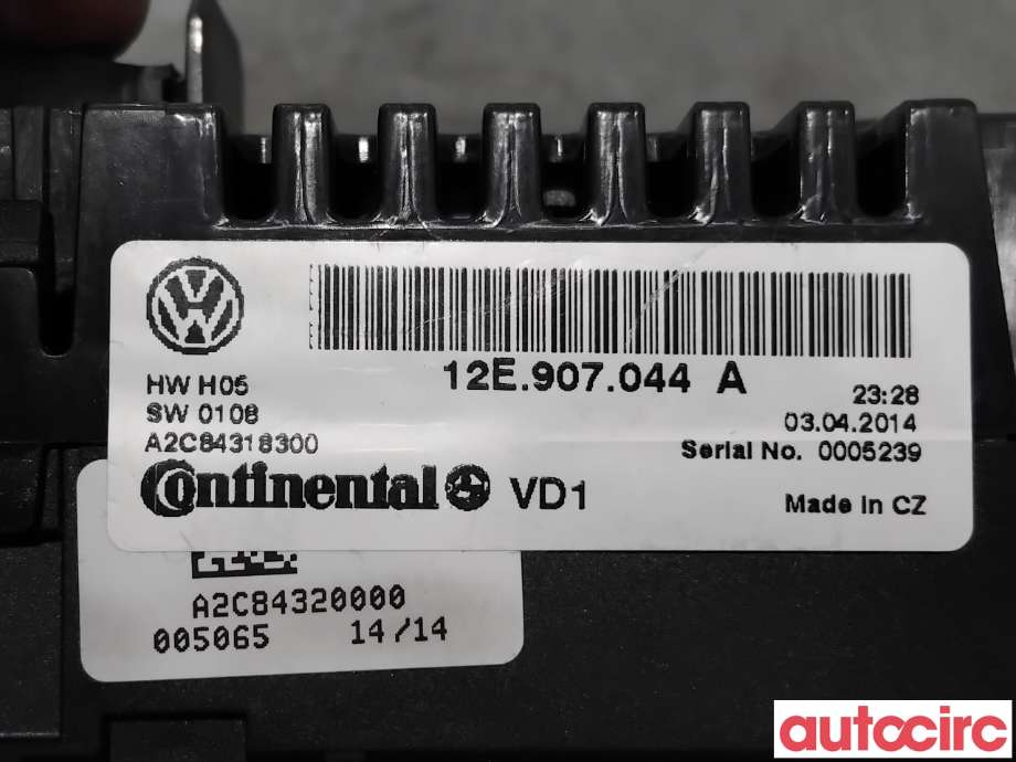 Varmeapparat betjening til VW E-Up 2013-2019  (VOLKSWAGEN|12E907044B|A2C84318300|12E907044A)