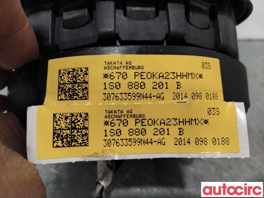 Airbag rattpute til VW E-Up 2013-2019  (VOLKSWAGEN|1S0880201J||1S0880201M)
